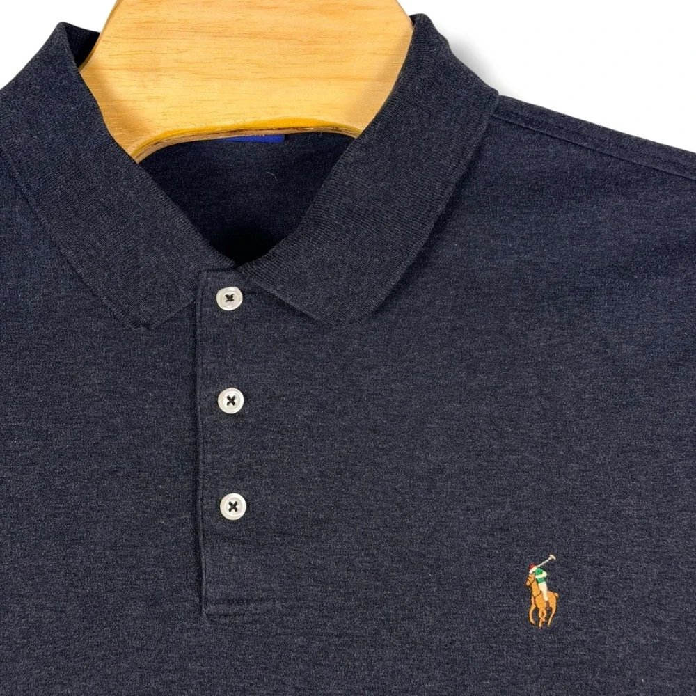 Polo Ralph Lauren Polo Shirt Mens XXL Dark Gray Classic Fit Cotton Pony Preppy